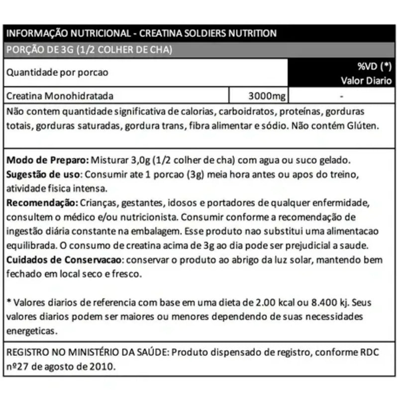 Kit: Creatine Monohydrate 1Kg + Glutamine 500g + Vitamin C Powder 500g-Imported Pure 100%-Soldiers Nutrition